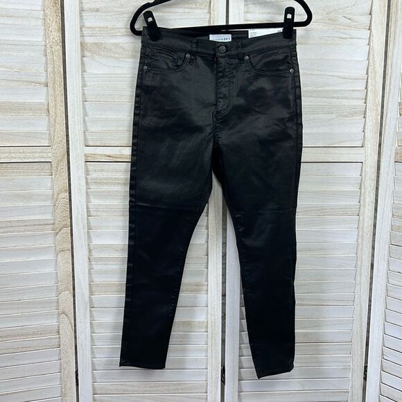 Loft High Rise Black Coated The Skinny Jeans 6 / 28 Petite - Picture 1 of 8